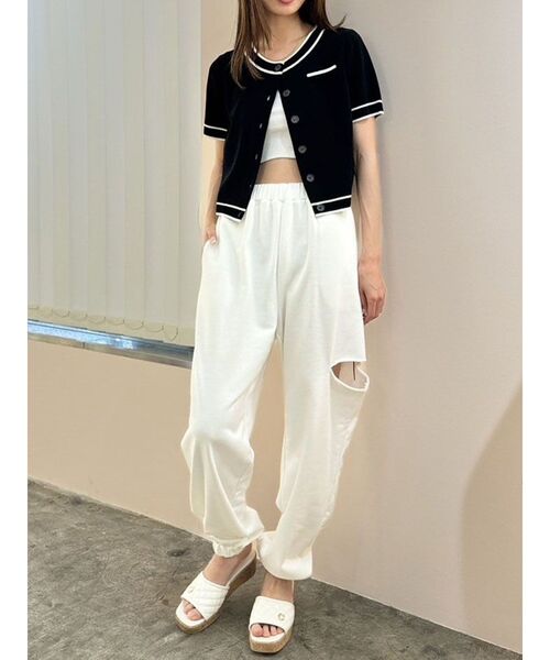 CALNAMUR（カルナムール）の「バイカラーニットカーディガン（カーディガン/ボレロ・レディース・ホワイト/レッド/ブラック・FREE）」の20枚目の写真