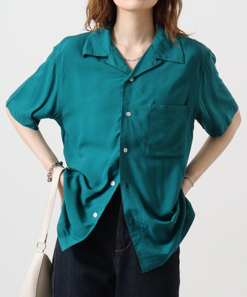DAVI PARIS DAVEY レーヨン半袖オープンカラーシャツ 開襟シャツ DAVI PARIS DAVEY レーヨン半袖オープンカラーシャツ 開襟シャツ