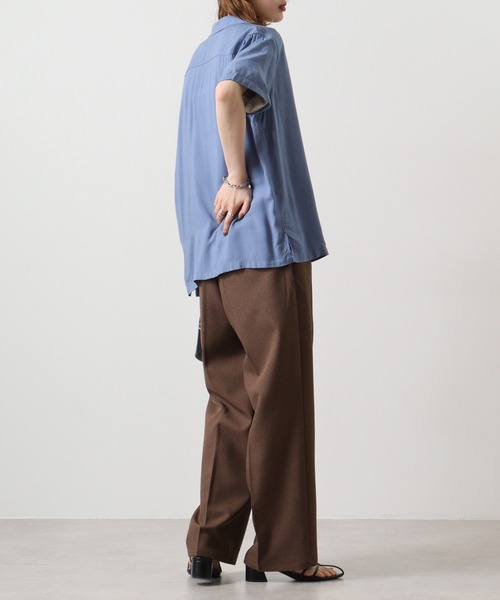 BAL バル レーヨン オープンカラー 長袖 生成り シャツ L 美品 BAL バル レーヨン オープンカラー 長袖 生成り シャツ L 美品