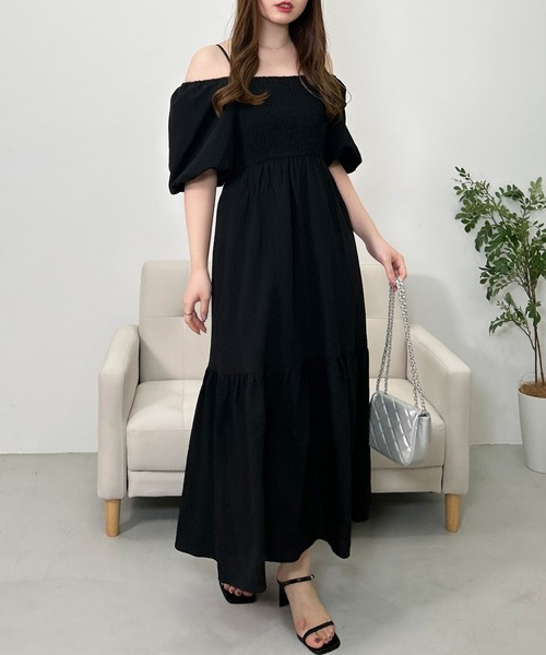 INGNI（イング）の「2wayオフショルシャーリングワンピース（ワンピース・レディース・ピンク/オフホワイト/ブラック・M）」の10枚目の写真