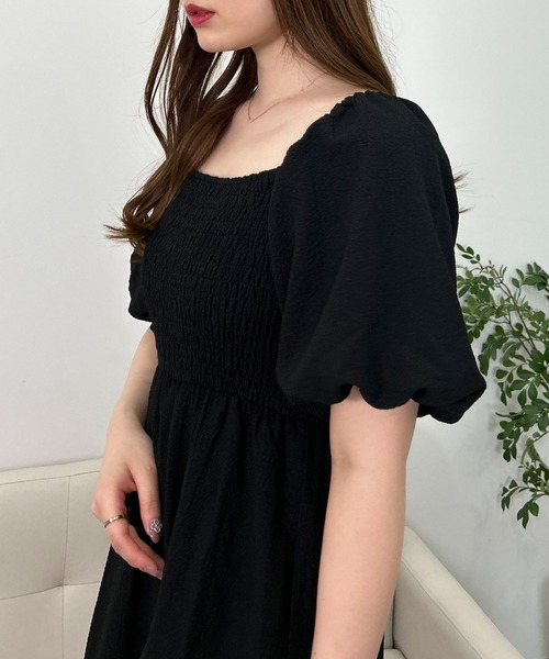 INGNI（イング）の「2wayオフショルシャーリングワンピース（ワンピース・レディース・ピンク/オフホワイト/ブラック・M）」の15枚目の写真