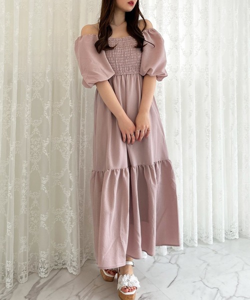 INGNI（イング）の「2wayオフショルシャーリングワンピース（ワンピース・レディース・ピンク/オフホワイト/ブラック・M）」の19枚目の写真