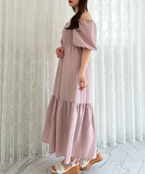 INGNI（イング）の「2wayオフショルシャーリングワンピース（ワンピース・レディース・ピンク/オフホワイト/ブラック・M）」の20枚目の写真