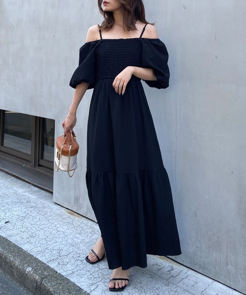 INGNI（イング）の「2wayオフショルシャーリングワンピース（ワンピース・レディース・ピンク/オフホワイト/ブラック・M）」の22枚目の写真