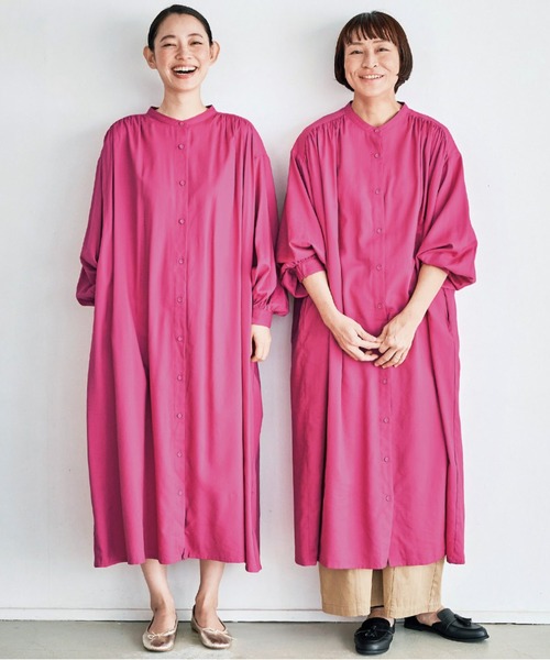 and myera(アンド マイラ)の「and myera feat. avecmoi ピンクのワンピース(ワンピース・レディース・ピンク・X-LARGE/LARGE/MEDIUM/SMALL)」の7枚目の写真