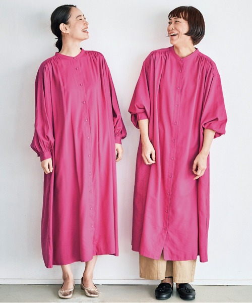 and myera(アンド マイラ)の「and myera feat. avecmoi ピンクのワンピース(ワンピース・レディース・ピンク・X-LARGE/LARGE/MEDIUM/SMALL)」の9枚目の写真