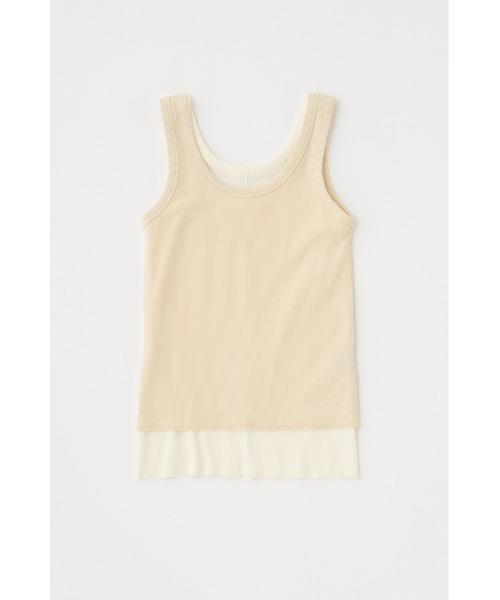 M_（エムアンダーバー）の「オーガニックコットン使用 それぞれ単品で使えて着まわし自由なレイヤードタンクトップセット（タンクトップ・レディース・ライトブラウン/ライトピンク/ライトベージュ・FREE）」の4枚目の写真