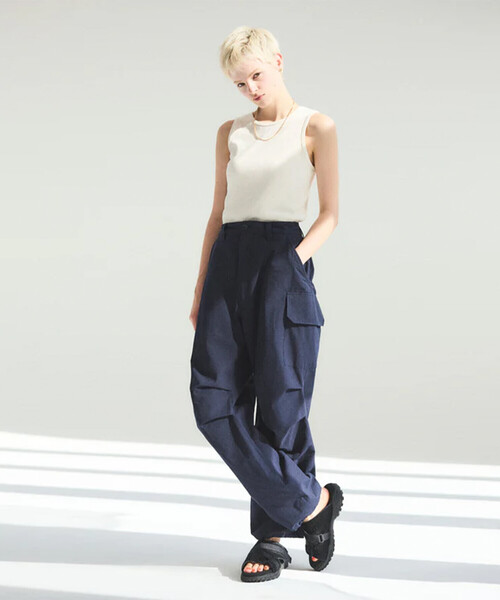 Oblada ベージュ カジュアルパンツ オブラダ Oblada(オブラダ)｜SEVIGNY パンツ/ベージュ の通販｜ELLESHOP