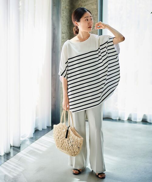 le.coeur blanc（ルクールブラン）の「BAGMATI 柄あみかごバッグ（かごバッグ・レディース・ベージュ・FREE）」の3枚目の写真