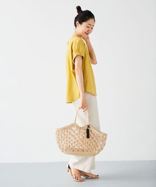 le.coeur blanc（ルクールブラン）の「BAGMATI 柄あみかごバッグ（かごバッグ・レディース・ベージュ・FREE）」の11枚目の写真