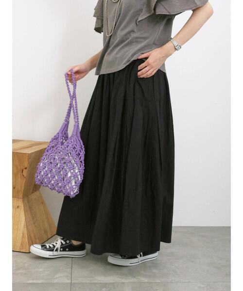 Samansa Mos2 blue（サマンサモスモスブルー）の「【Made in India】コットンビスコースギャザースカート（スカート・レディース・ブラック/グリーン/ブルー・F）」の5枚目の写真