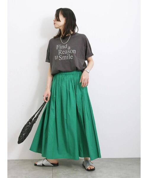 Samansa Mos2 blue（サマンサモスモスブルー）の「【Made in India】コットンビスコースギャザースカート（スカート・レディース・ブラック/グリーン/ブルー・F）」の12枚目の写真