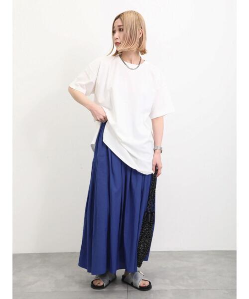 Samansa Mos2 blue（サマンサモスモスブルー）の「【Made in India】コットンビスコースギャザースカート（スカート・レディース・ブラック/グリーン/ブルー・F）」の18枚目の写真