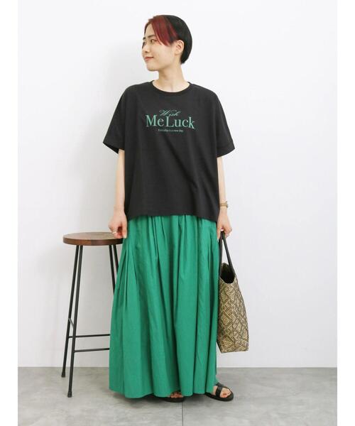 Samansa Mos2 blue（サマンサモスモスブルー）の「【Made in India】コットンビスコースギャザースカート（スカート・レディース・ブラック/グリーン/ブルー・F）」の21枚目の写真