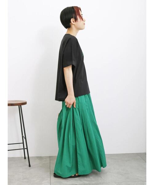 Samansa Mos2 blue（サマンサモスモスブルー）の「【Made in India】コットンビスコースギャザースカート（スカート・レディース・ブラック/グリーン/ブルー・F）」の22枚目の写真