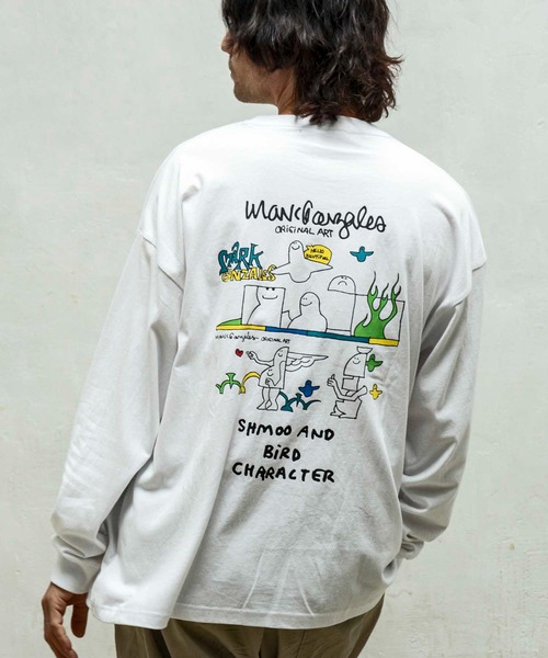 SHIFFON（シフォン）の「【WEB・直営店限定】MARK GONZALES ARTWORK COLLECTION(マーク ゴンザレス)バックプリントロングTシャツ/4type/4colors（Tシャツ/カットソー・メンズ・ブルー系その他2/ブルー系その他3/ブルー系その他4/ホワイト系1/ホワイト系2/ホワイト系3/ホワイト系4/ブラック系1/ブラック系2/ブラック系3/ブラック系4/ベージュ系1/ベージュ系2/ベージュ系3/ベージュ系4/ブルー系その他・M/L/XL）」の3枚目の写真