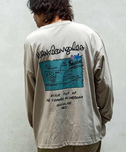 SHIFFON（シフォン）の「【WEB・直営店限定】MARK GONZALES ARTWORK COLLECTION(マーク ゴンザレス)バックプリントロングTシャツ/4type/4colors（Tシャツ/カットソー・メンズ・ブルー系その他2/ブルー系その他3/ブルー系その他4/ホワイト系1/ホワイト系2/ホワイト系3/ホワイト系4/ブラック系1/ブラック系2/ブラック系3/ブラック系4/ベージュ系1/ベージュ系2/ベージュ系3/ベージュ系4/ブルー系その他・M/L/XL）」の13枚目の写真