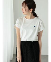 Te chichi TERRASSE | 【抗菌防臭】ハート刺繍Tシャツ(Tシャツ/カットソー)