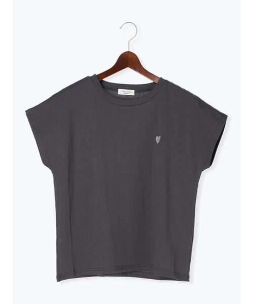 Te chichi TERRASSE（テチチテラス）の「【抗菌防臭】ハート刺繍Tシャツ（Tシャツ/カットソー・レディース・オフホワイト/ベージュ/チャコールグレー・F）」の11枚目の写真