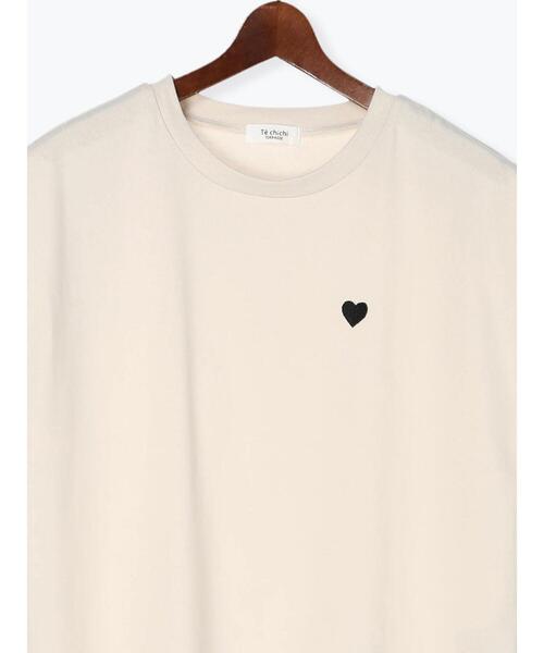 Te chichi TERRASSE（テチチテラス）の「【抗菌防臭】ハート刺繍Tシャツ（Tシャツ/カットソー・レディース・オフホワイト/ベージュ/チャコールグレー・F）」の15枚目の写真
