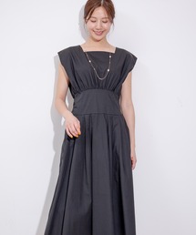 ウエストゴム切替ワンピース