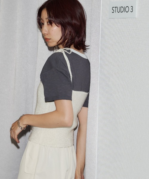 Auntie Rosa Holiday（アンティローザホリデー）の「フロントZIPラメフェザーリボンビスチェ（キャミソール・レディース・シルバー/ブラック/ホワイト・FREE）」の18枚目の写真