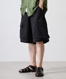 ポリエステル ステッチ カーゴショートパンツ