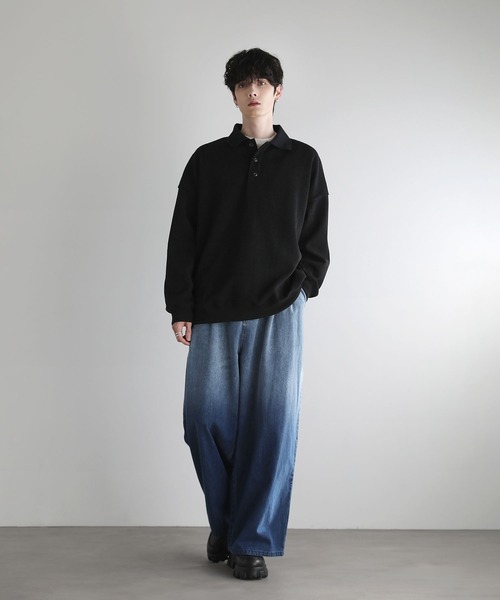 グラデーションワイドバギーデニムパンツ（デニムパンツ