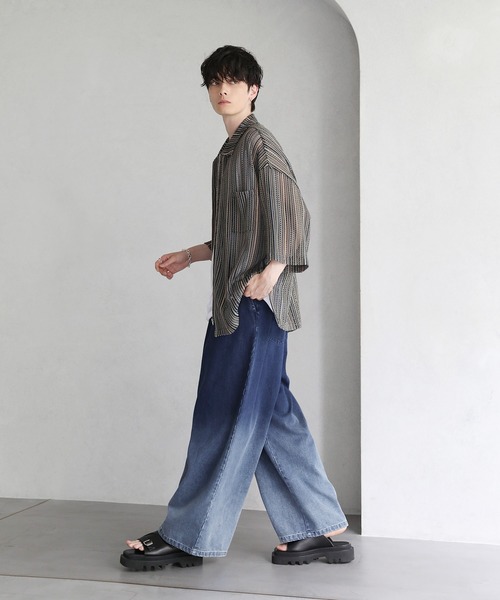 ETELIO（エテリオ）の「グラデーションワイドバギーデニムパンツ