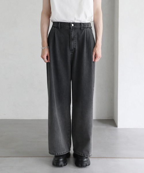 ETELIO(エテリオ)の「グラデーションワイドバギーデニムパンツ(デニムパンツ・メンズ・ブルー/ブラック/ブラック系/ブルー系・S/M/L)」の7枚目の写真