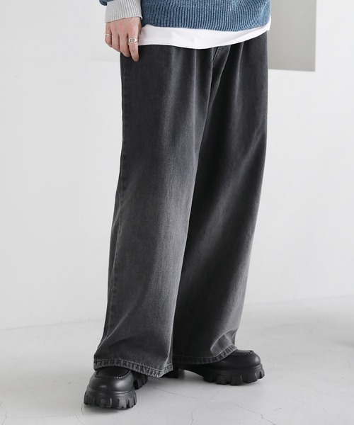 グラデーションワイドバギーデニムパンツ（デニムパンツ）｜ETELIO