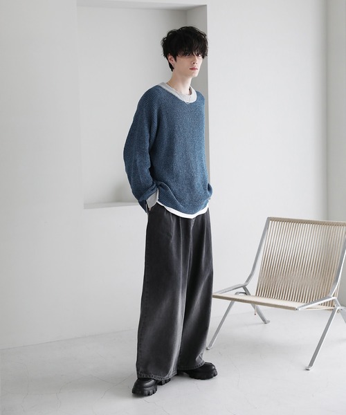 グラデーションワイドバギーデニムパンツ（デニムパンツ