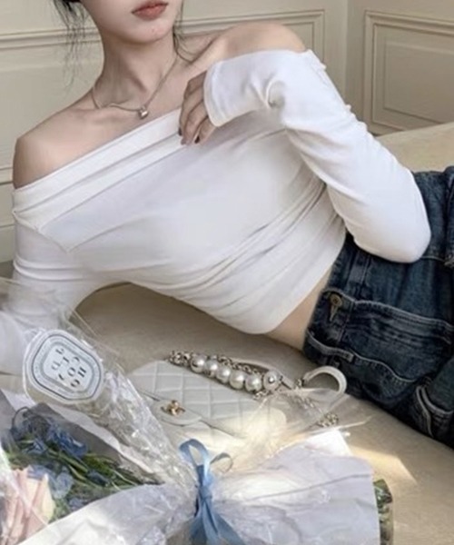 セール】指穴付き オフショルダートップス culw694（Tシャツ