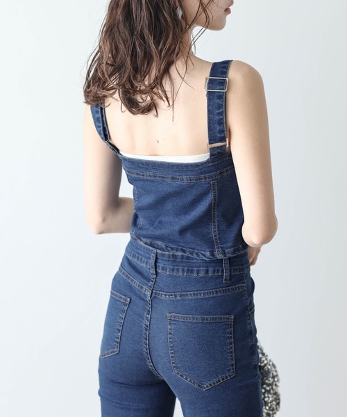 AMELY(エミリー)の「ジップアップビスチェ&フレアパンツ(セットアップ・レディース・ブルー/ブラック・L/M)」の22枚目の写真