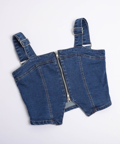 AMELY(エミリー)の「ジップアップビスチェ&フレアパンツ(セットアップ・レディース・ブルー/ブラック・L/M)」の21枚目の写真