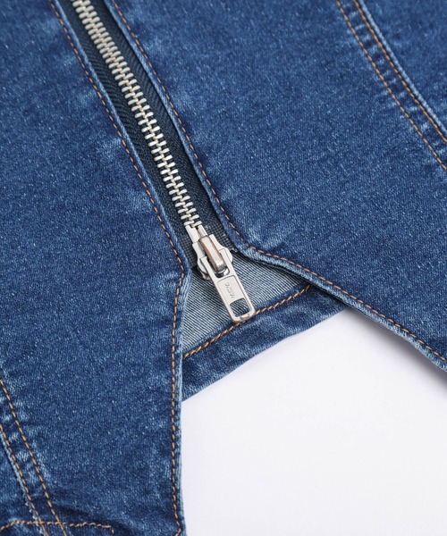 AMELY(エミリー)の「ジップアップビスチェ&フレアパンツ(セットアップ・レディース・ブルー/ブラック・L/M)」の17枚目の写真