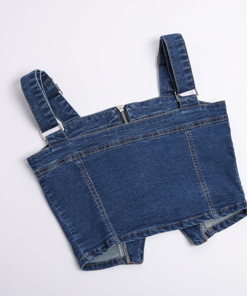 AMELY(エミリー)の「ジップアップビスチェ&フレアパンツ(セットアップ・レディース・ブルー/ブラック・L/M)」の15枚目の写真