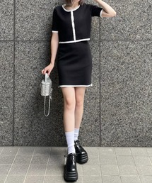 clear | 配色ニットミニスカート[セットアップ可能]≪2024SS新作≫(スカート)