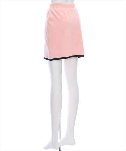 clear（クリア）の「配色ニットミニスカート[セットアップ可能 ショート丈]≪再入荷≫（スカート・レディース・ピンク/オフホワイト/ブラック・F）」の6枚目の写真