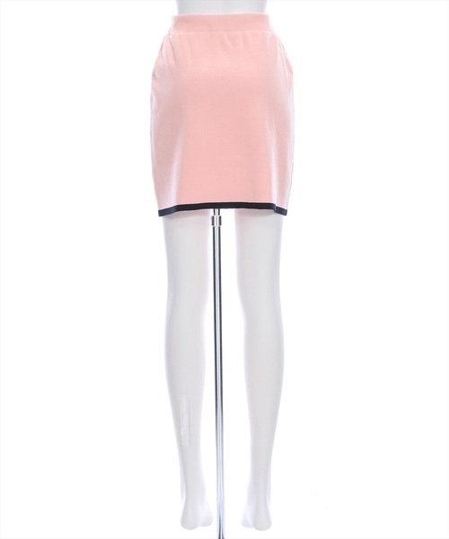 clear（クリア）の「配色ニットミニスカート[セットアップ可能 ショート丈]≪再入荷≫（スカート・レディース・ピンク/オフホワイト/ブラック・F）」の7枚目の写真