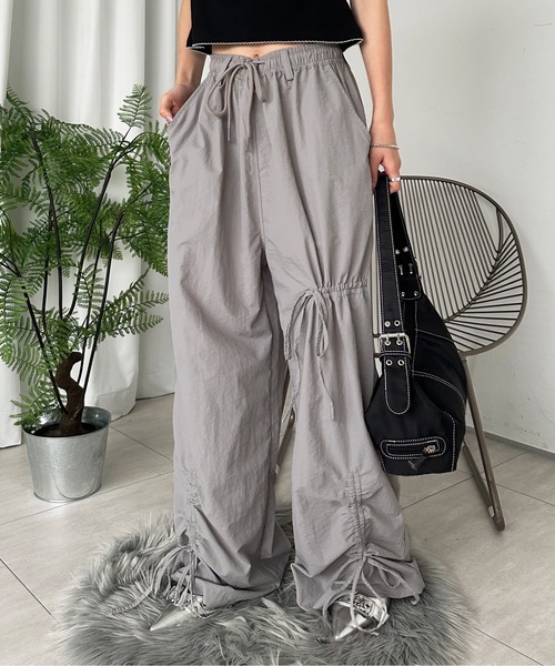 sedacle girl(セダクルガール)の「リボンシャーリングナイロンパンツ(その他パンツ・レディース・ピンク/グレー/ブラック・FREE)」の10枚目の写真