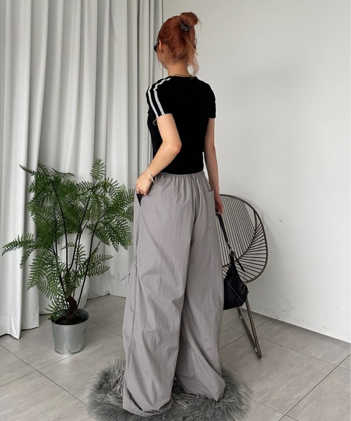 sedacle girl(セダクルガール)の「リボンシャーリングナイロンパンツ(その他パンツ・レディース・ピンク/グレー/ブラック・FREE)」の14枚目の写真