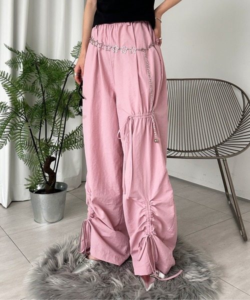 sedacle girl(セダクルガール)の「リボンシャーリングナイロンパンツ(その他パンツ・レディース・ピンク/グレー/ブラック・FREE)」の15枚目の写真