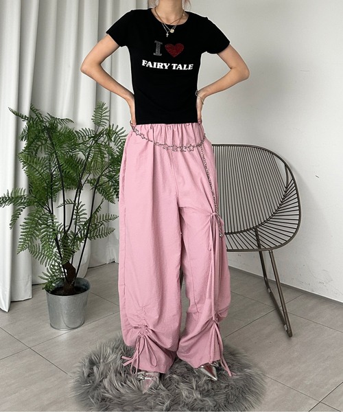 sedacle girl(セダクルガール)の「リボンシャーリングナイロンパンツ(その他パンツ・レディース・ピンク/グレー/ブラック・FREE)」の20枚目の写真