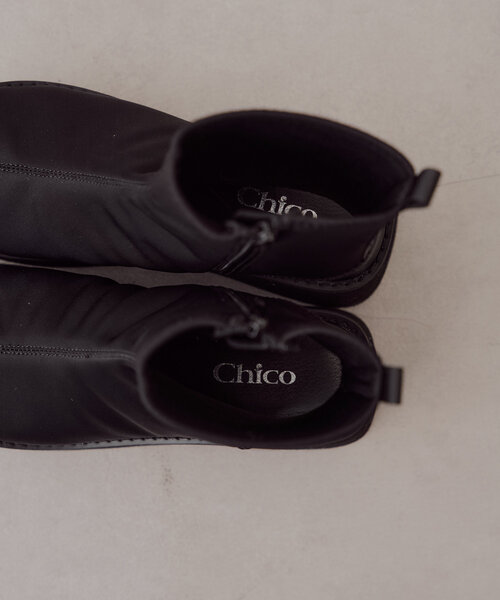 Chico(チコ)の「オープントゥショート厚底ブーツ(ブーツ・レディース・ブラック/アイボリー・LARGE/MEDIUM/SMALL)」の18枚目の写真