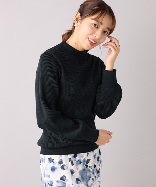 alotta(アロッタ)の「カシミヤタッチミニケーブルニット(ニット/セーター・レディース・ライトブルー/ネイビー/杢グレー/アイボリー・L/LL/3L/M)」の16枚目の写真