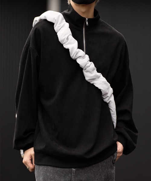 CLEL】Water repellent nylon big gather shoulder bag/撥水
