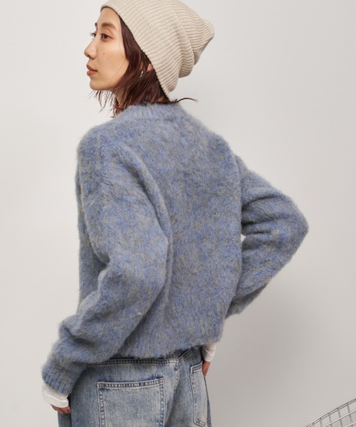 Auntie Rosa Holiday（アンティローザホリデー）の「モヘアタッチシャギークルーカーディガン（カーディガン/ボレロ・レディース・オフホワイト/グレー/ブルー/ピンク・FREE）」の11枚目の写真