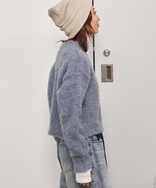 Auntie Rosa Holiday（アンティローザホリデー）の「モヘアタッチシャギークルーカーディガン（カーディガン/ボレロ・レディース・オフホワイト/グレー/ブルー/ピンク・FREE）」の10枚目の写真