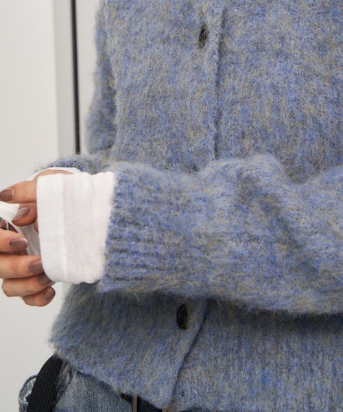 Auntie Rosa Holiday（アンティローザホリデー）の「モヘアタッチシャギークルーカーディガン（カーディガン/ボレロ・レディース・オフホワイト/グレー/ブルー/ピンク・FREE）」の17枚目の写真